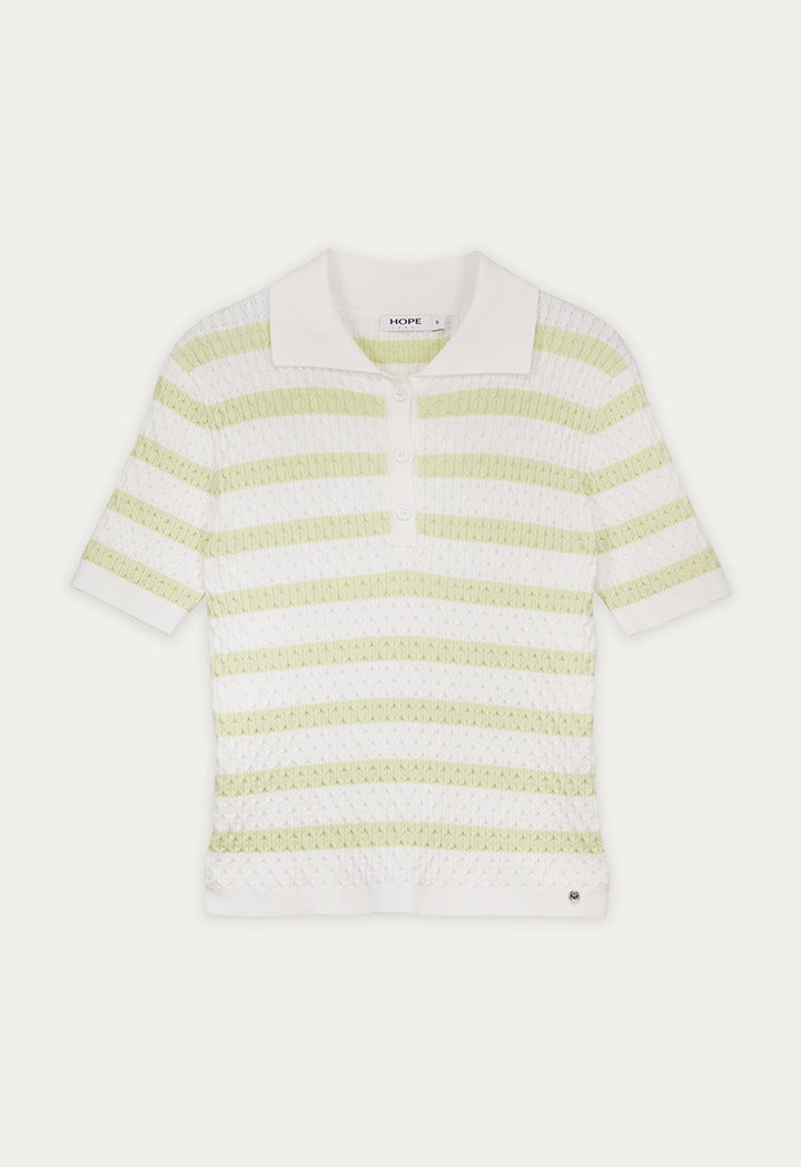 Textured Striped Knit Top