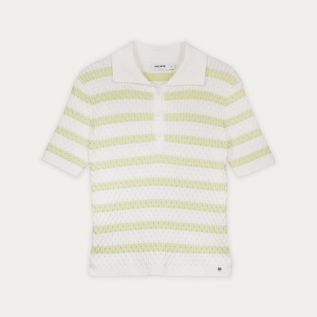 Textured Striped Knit Top