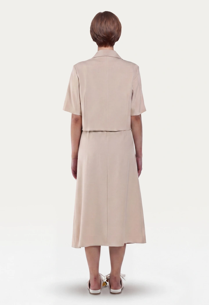 Notched Collar Cropped Blazer