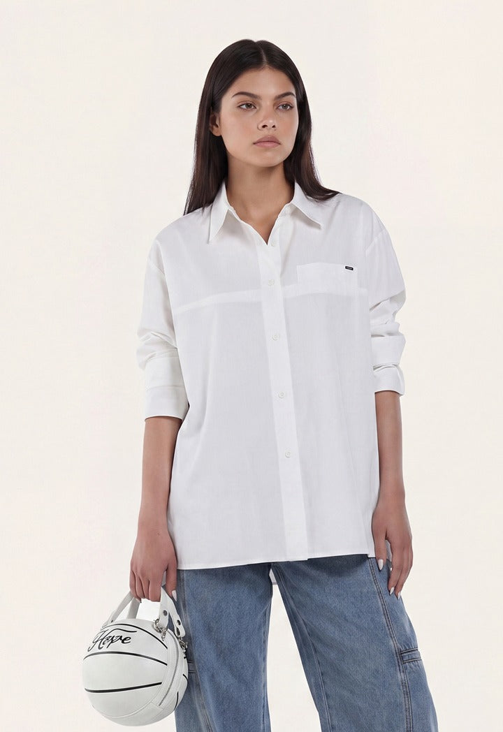 Solid Shirt with Back Slit with Clouser Button