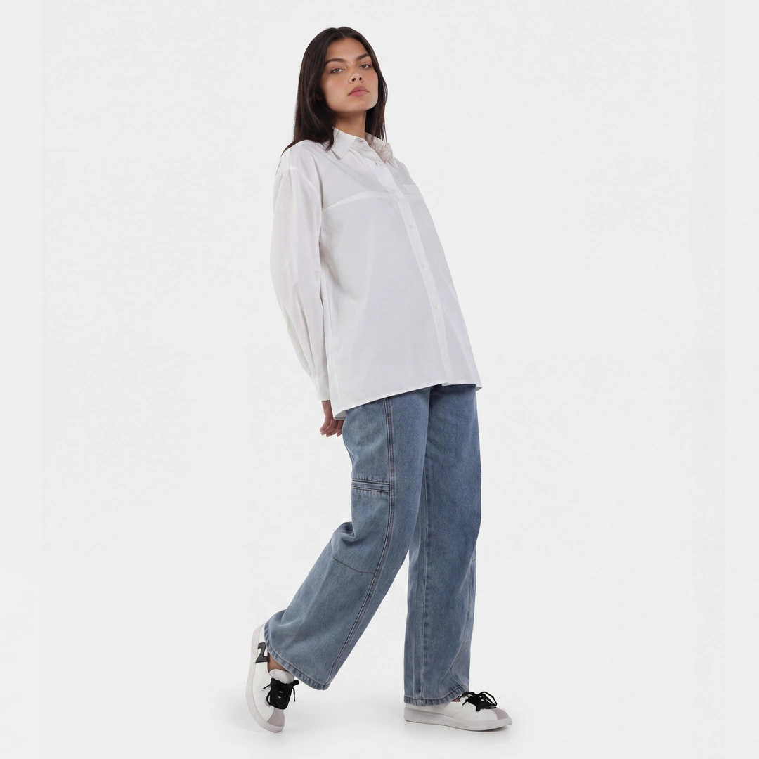 Multi Pockets Wide Leg Jeans Trousers