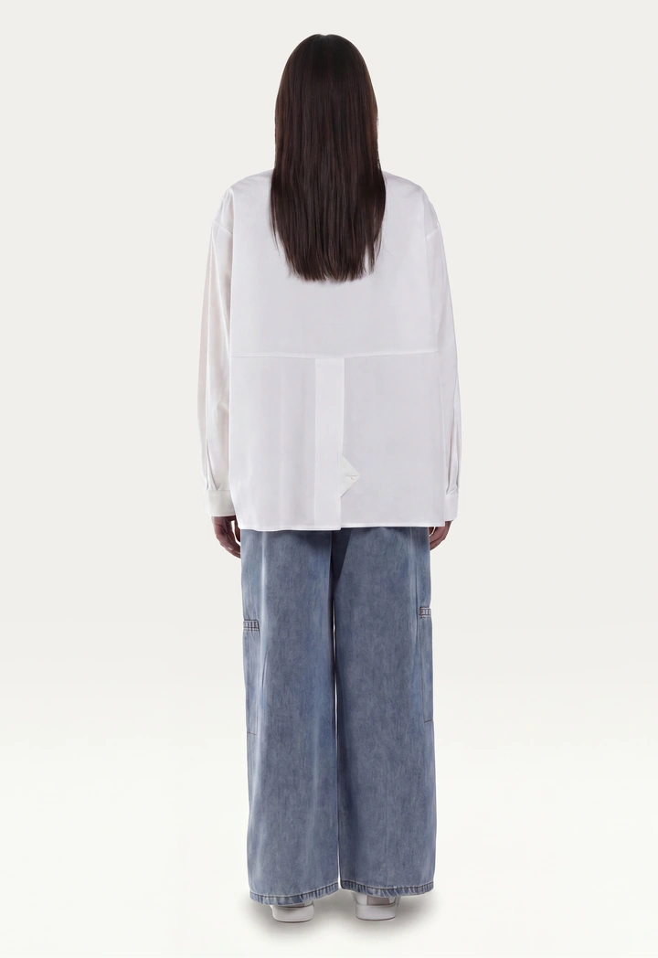 Solid Shirt with Back Slit with Clouser Button