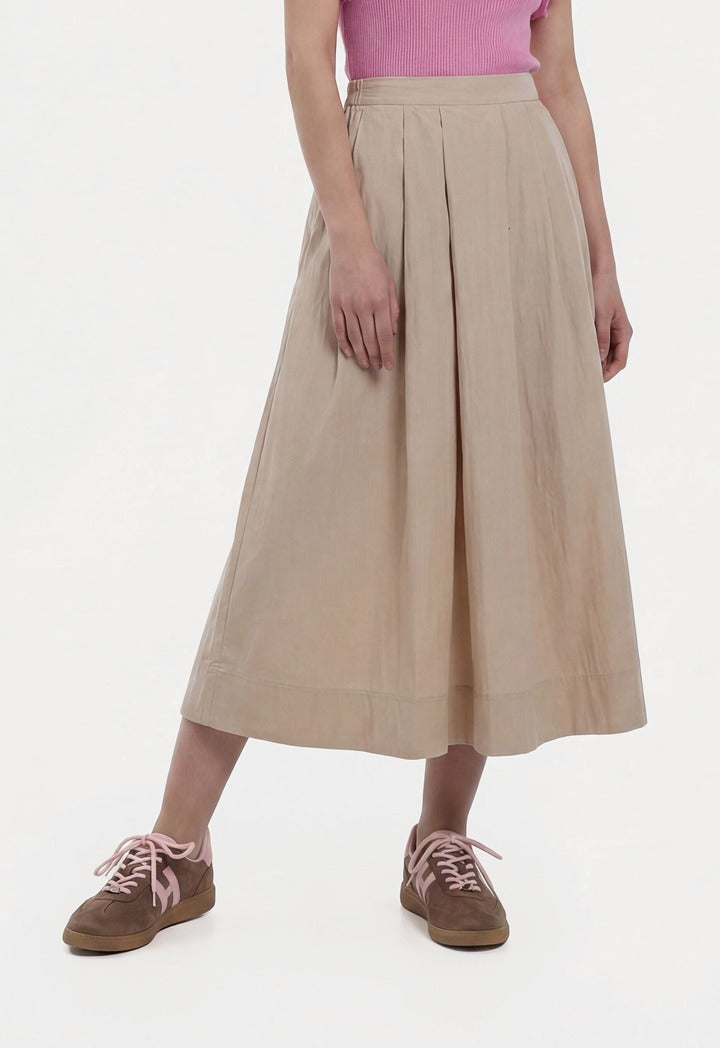 Pleated Solid Palazzo Trousers