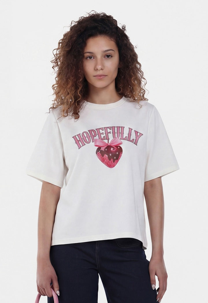 Flared T-Shirt with Striped Back Pleats