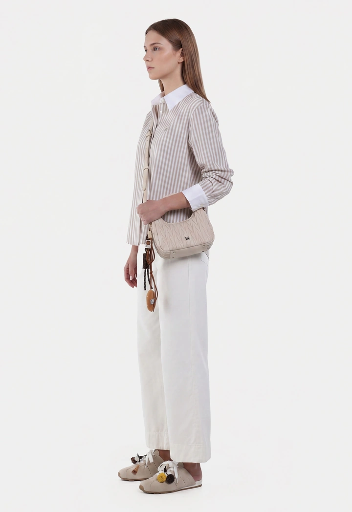 Striped Shirt with Back Pleats and Tie