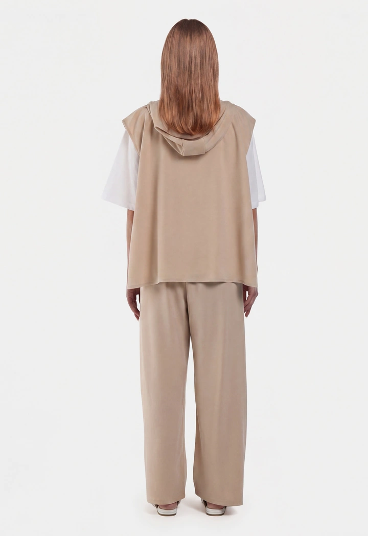 Drop Shoulder Solid T-Shirt and Hoodie Set
