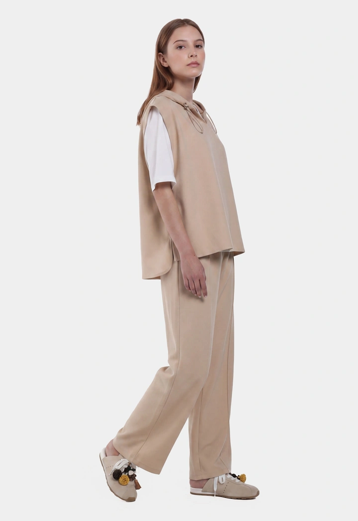 Drop Shoulder Solid T-Shirt and Hoodie Set