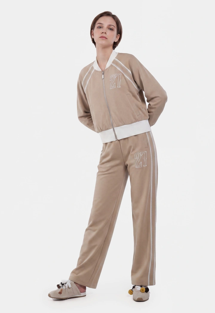 Side Lines Embroidered Wide Leg Trousers