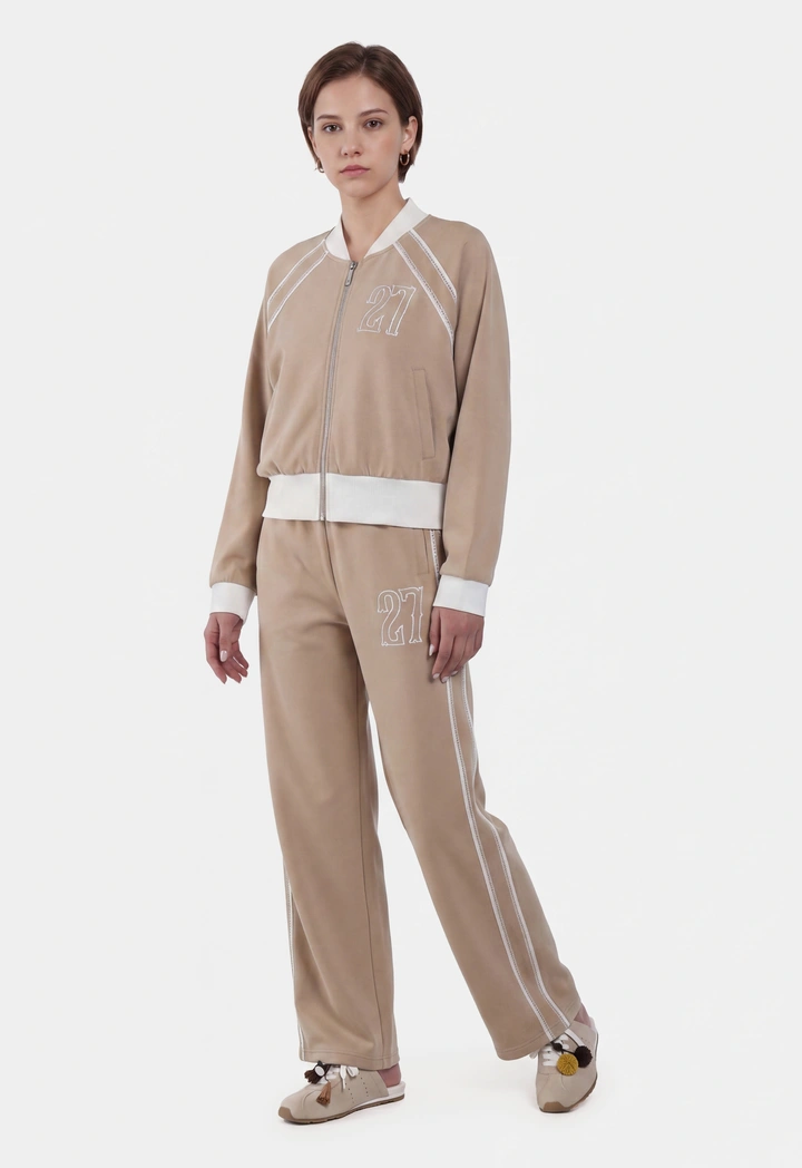 Side Lines Embroidered Wide Leg Trousers