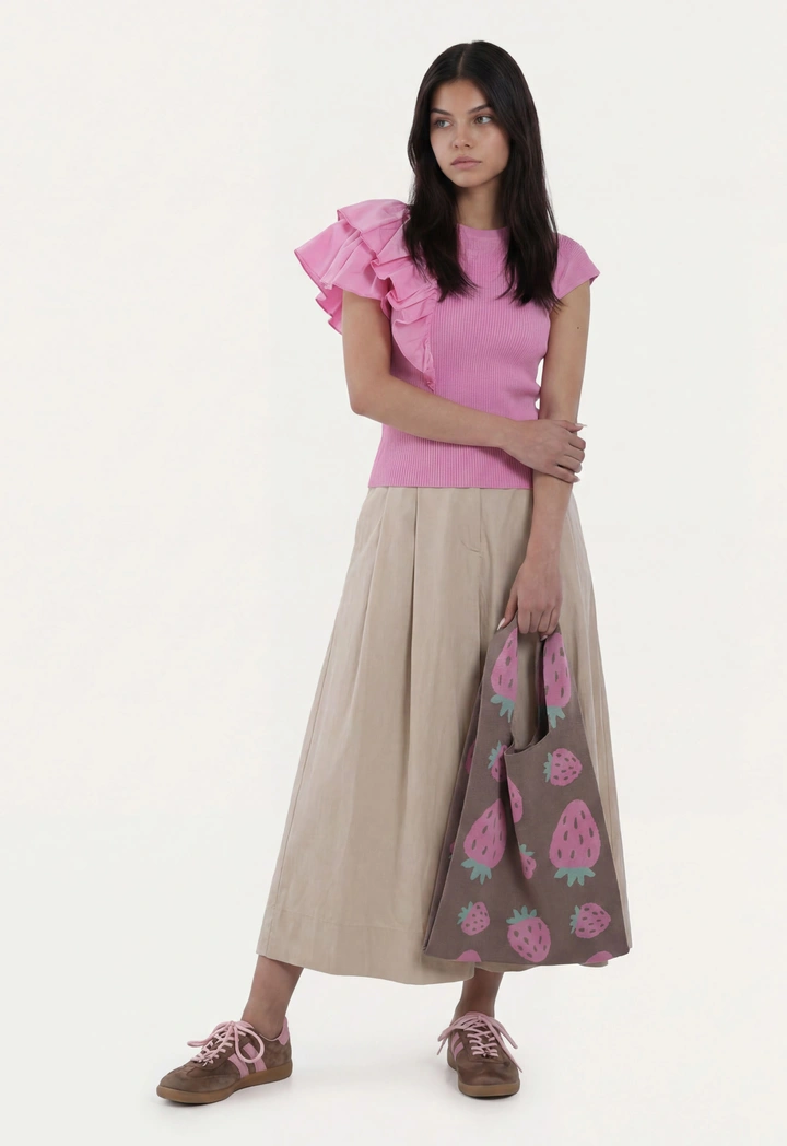 Pleated Solid Palazzo Trousers