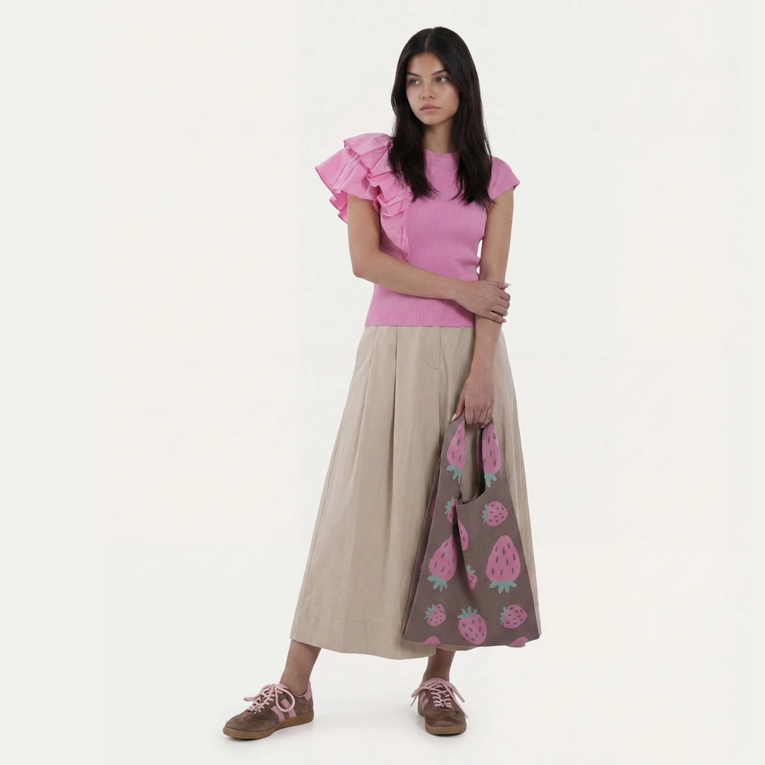 Pleated Solid Palazzo Trousers