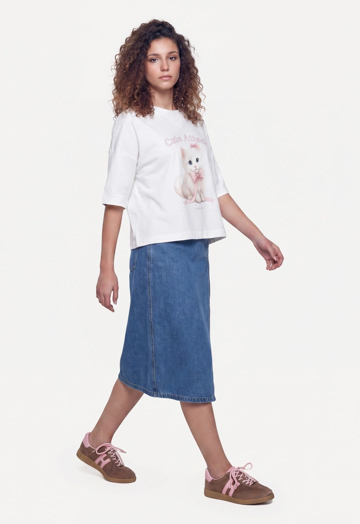 Multi Pockets Wrap Jeans Skirt