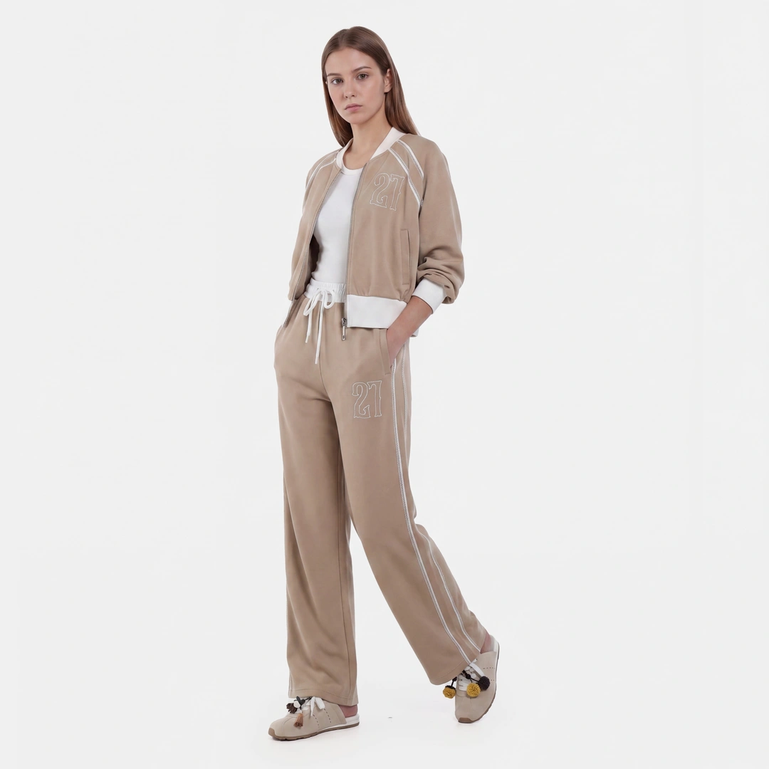 Side Lines Embroidered Wide Leg Trousers