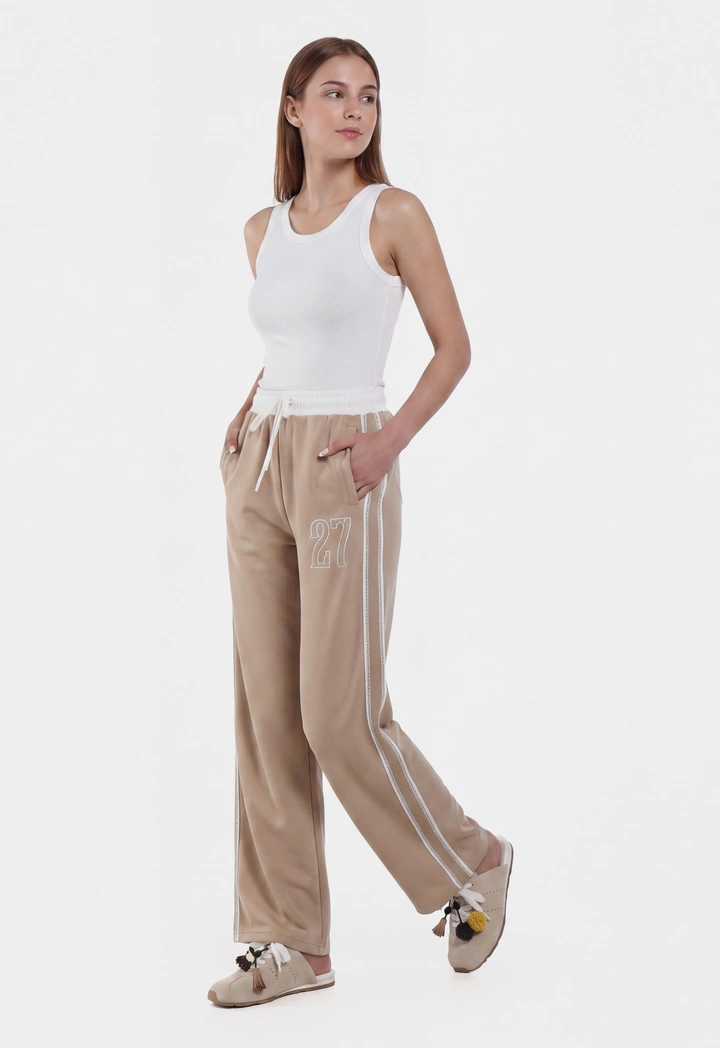 Side Lines Embroidered Wide Leg Trousers