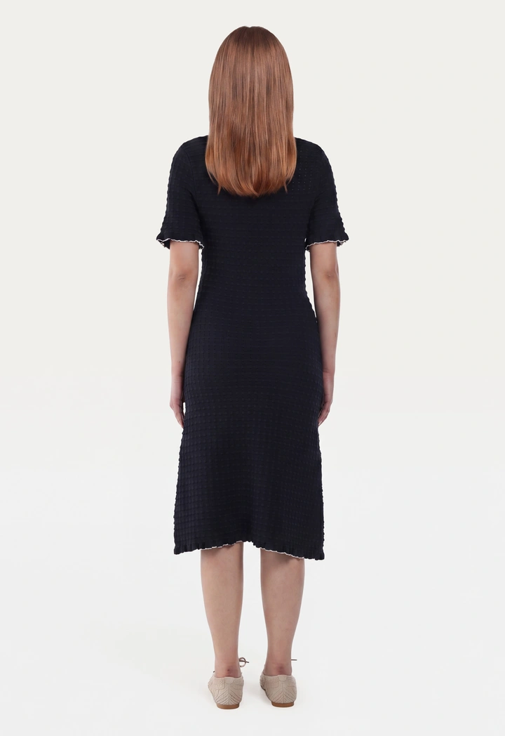 Cutwork Ribbed Knitted Dress
