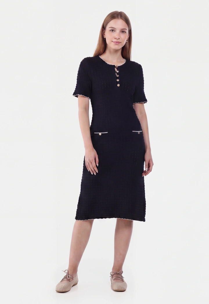 Cutwork Ribbed Knitted Dress