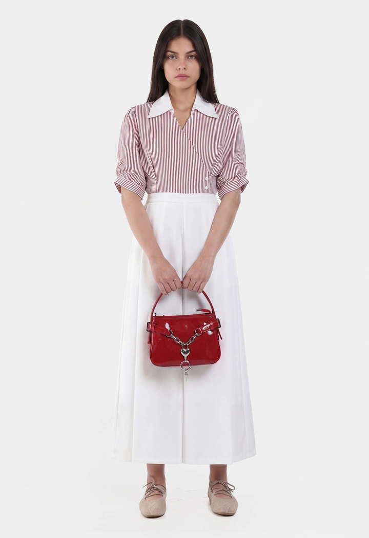 Side Pleated High Waist Trousers