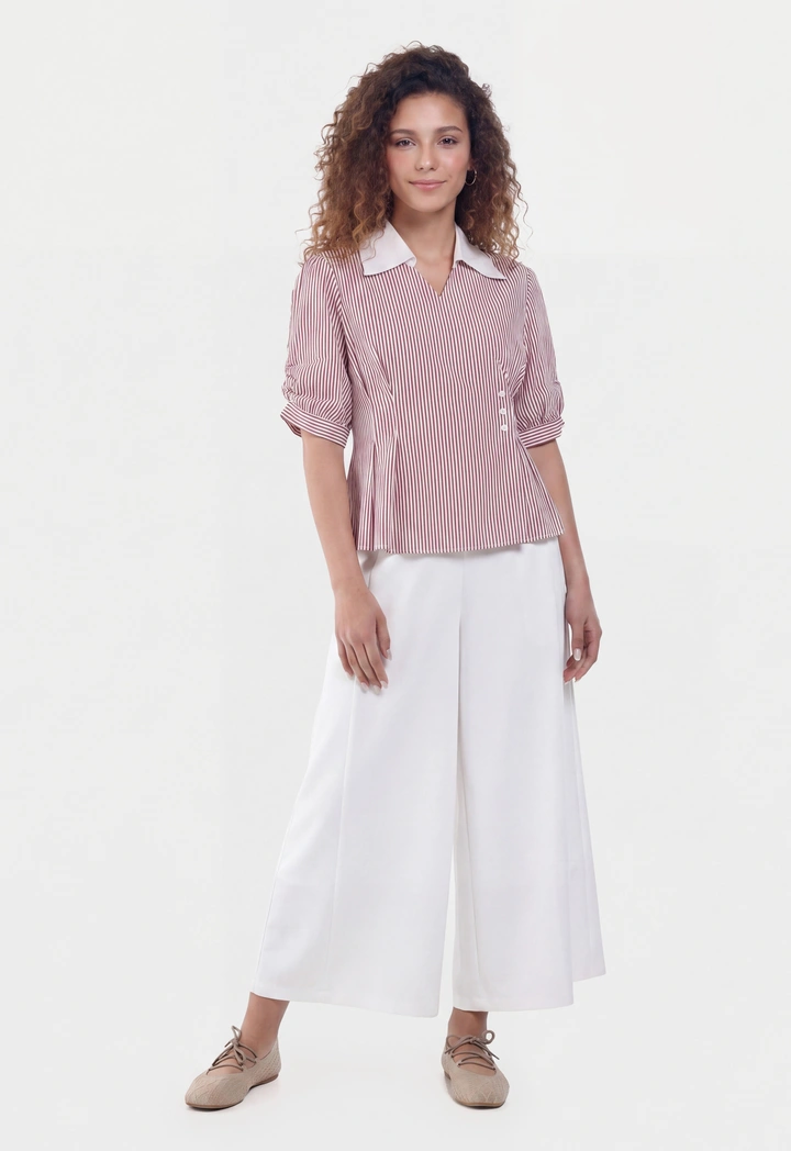Side Pleated High Waist Trousers