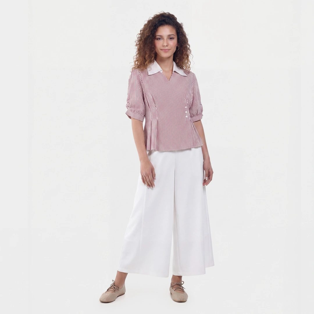 Side Pleated High Waist Trousers