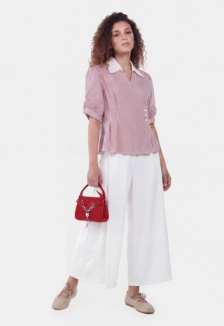 Side Pleated High Waist Trousers
