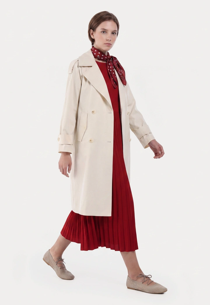 Double Breasted Trench Solid Coat