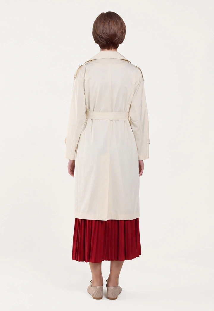 Double Breasted Trench Solid Coat