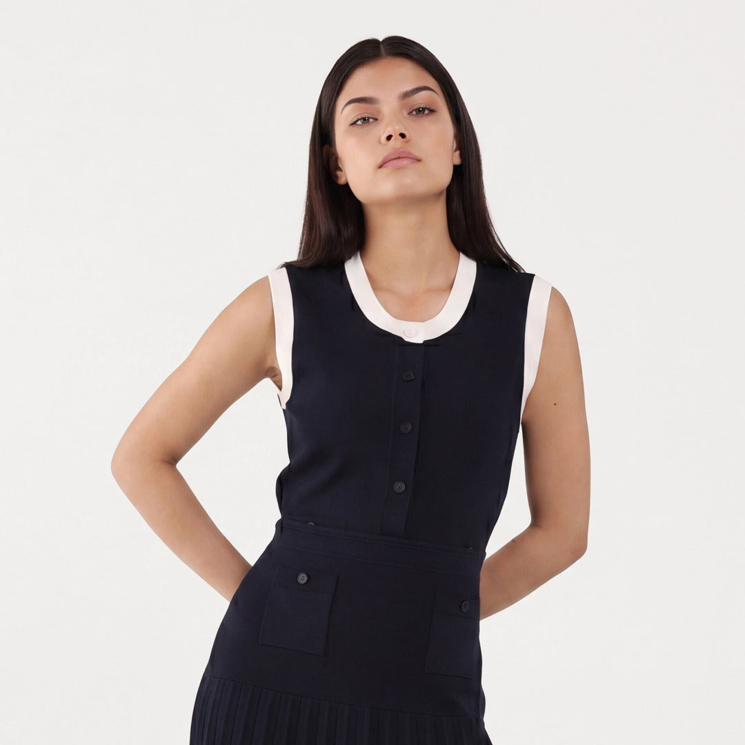 Contrast Hem Knitted Top