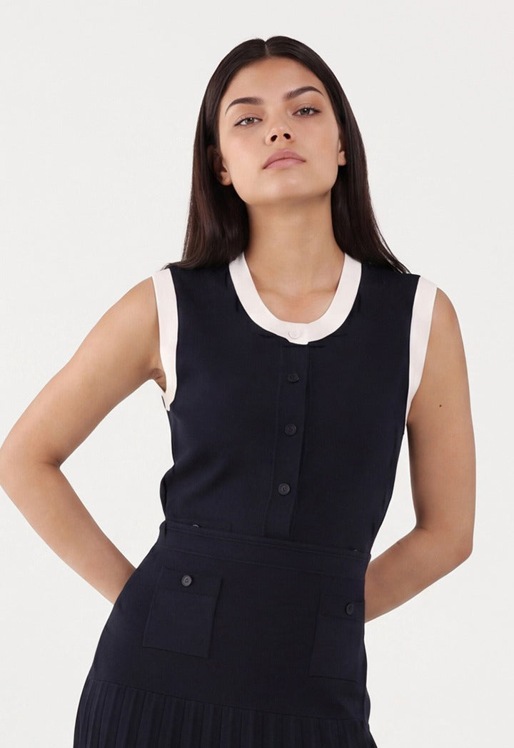 Contrast Hem Knitted Top