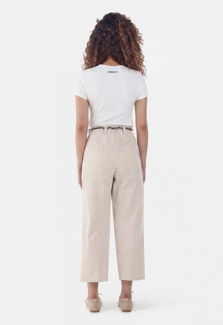 Belted Straight Leg Trousers