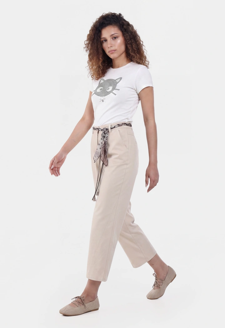 Belted Straight Leg Trousers