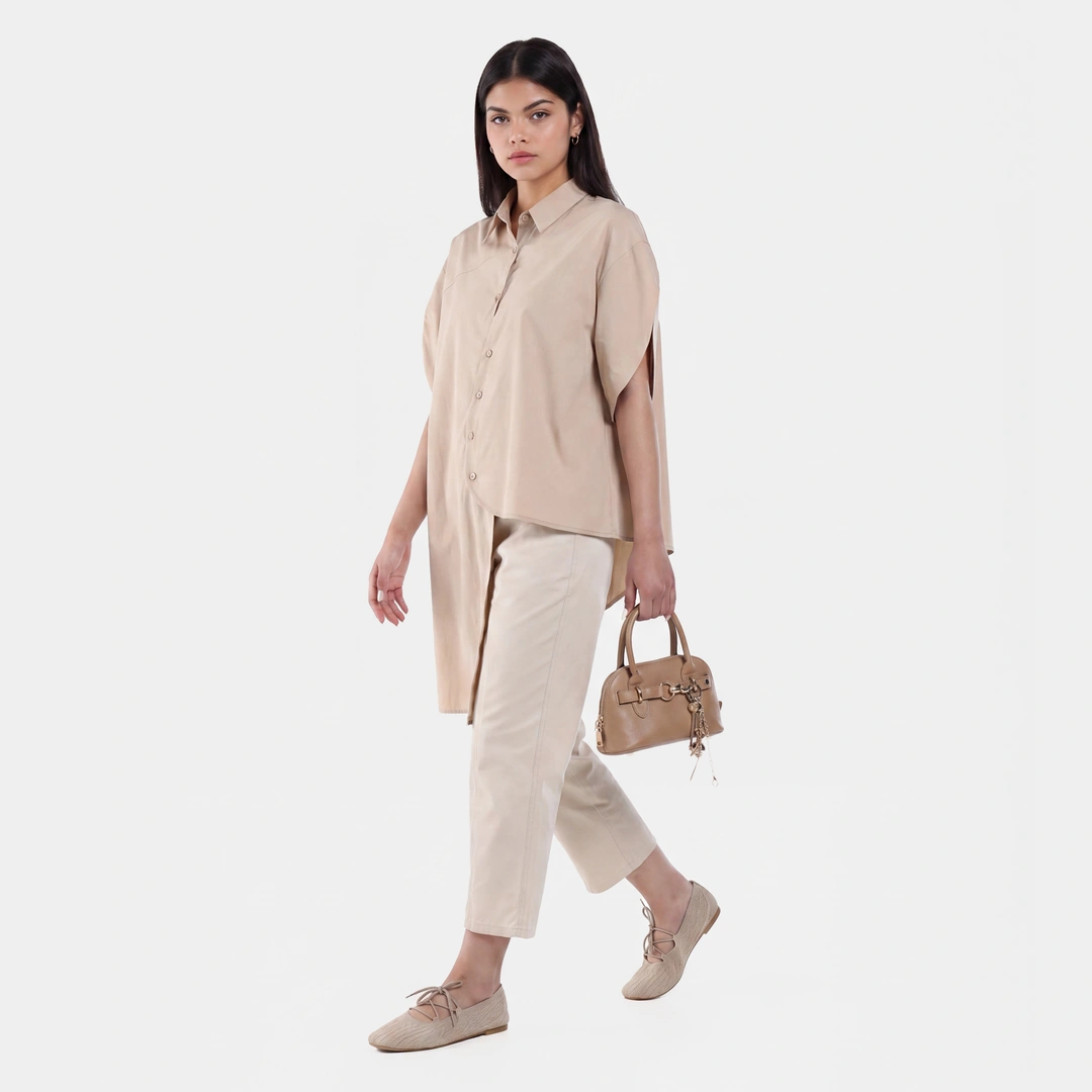 Belted Straight Leg Trousers