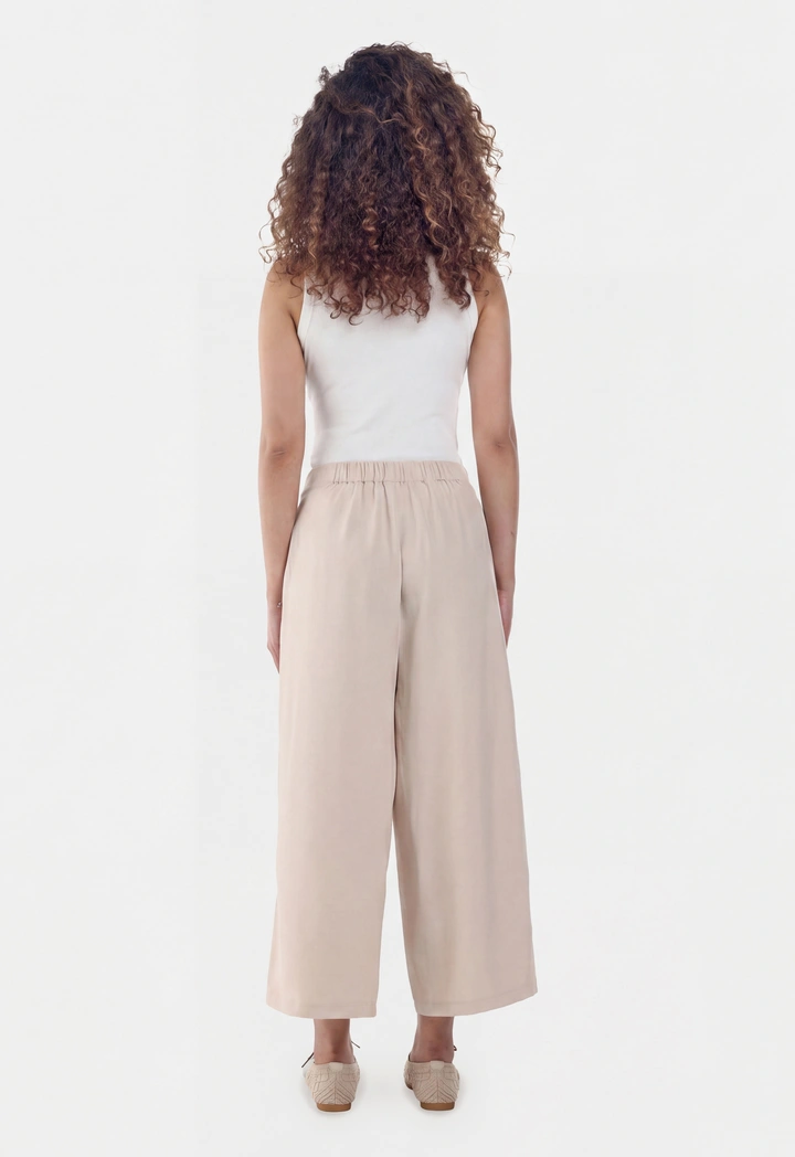 Front Pleated Wide Leg Trousers