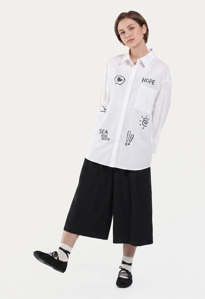 Oversize Panda Printed Shirt
