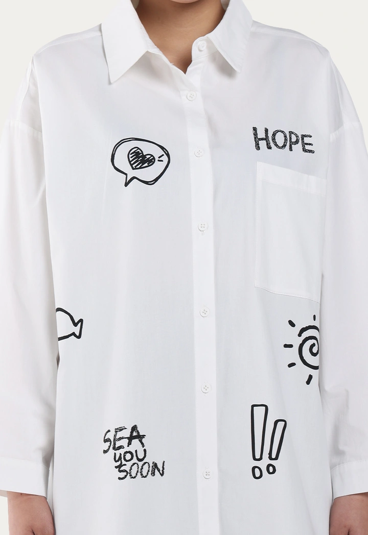 Oversize Panda Printed Shirt