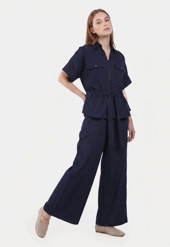 High Waist Wide Let Trousers
