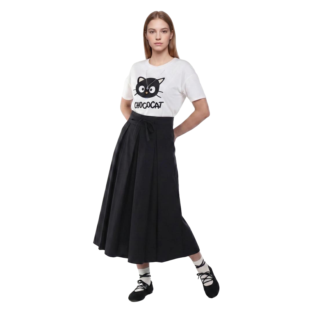 Pleated Solid Palazzo Trousers