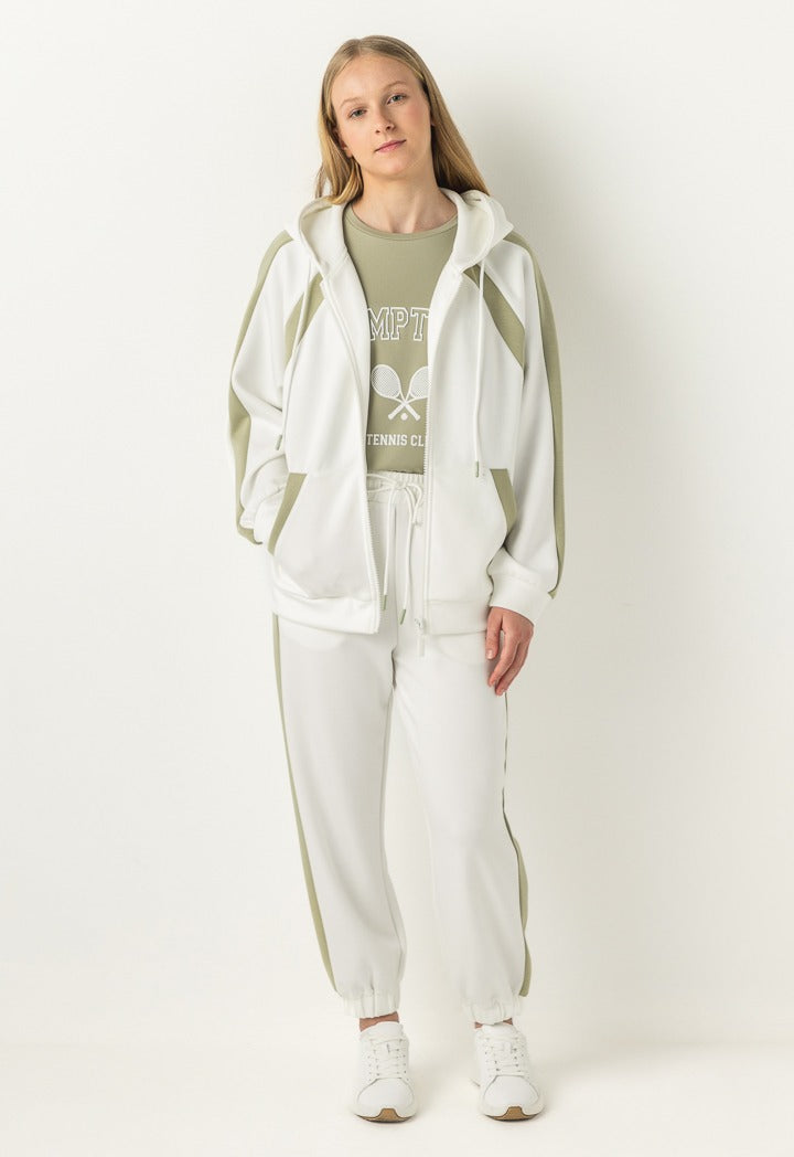 Hope Contrast Zipped Jacket Off White