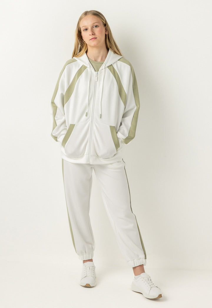 Hope Contrast Zipped Jacket Off White