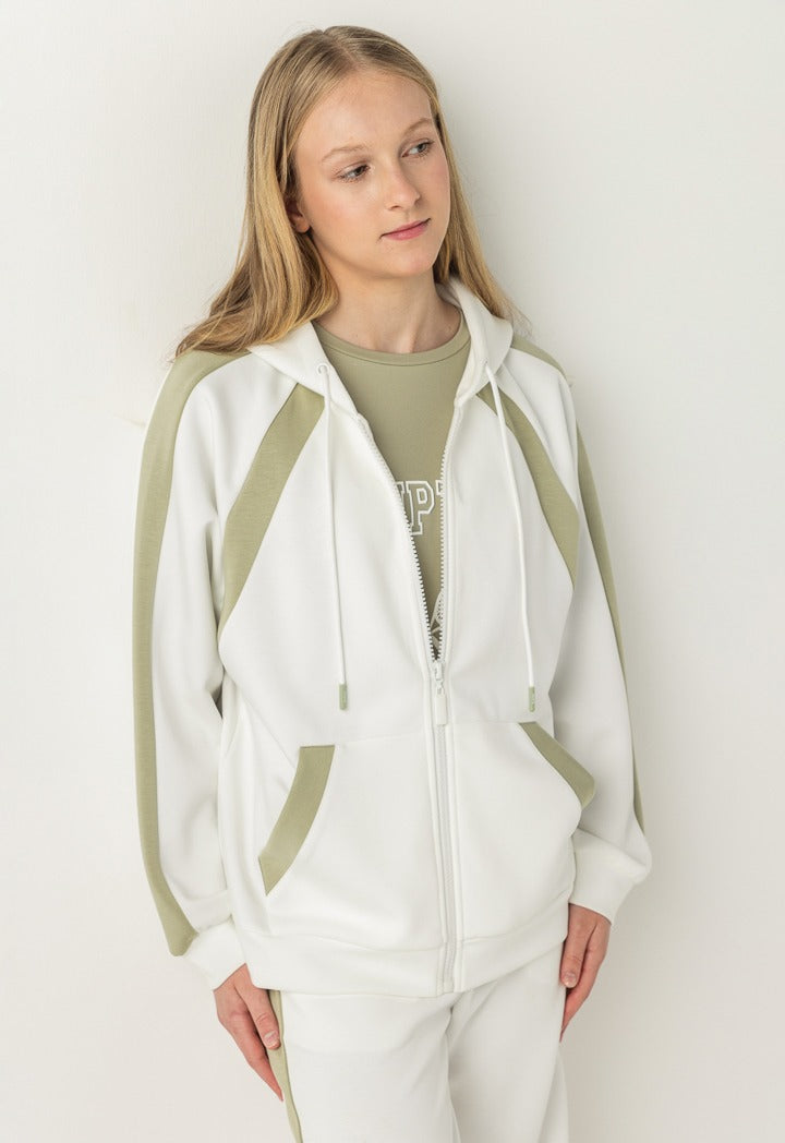 Hope Contrast Zipped Jacket Off White