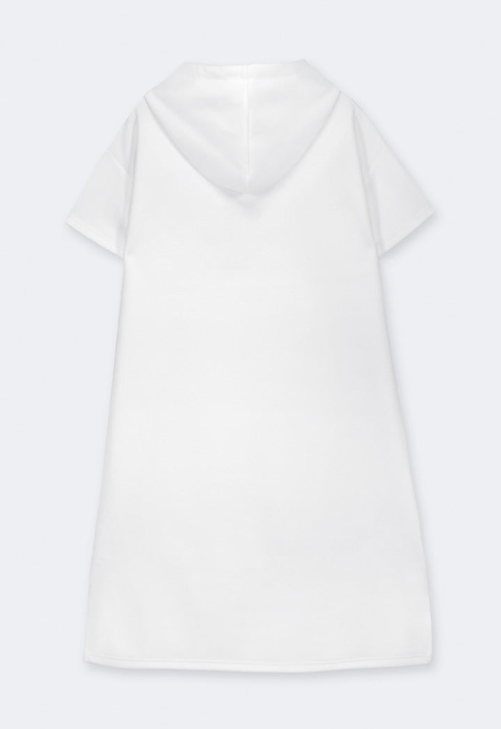 Hope Short Sleeved Hoodie Dress Off White