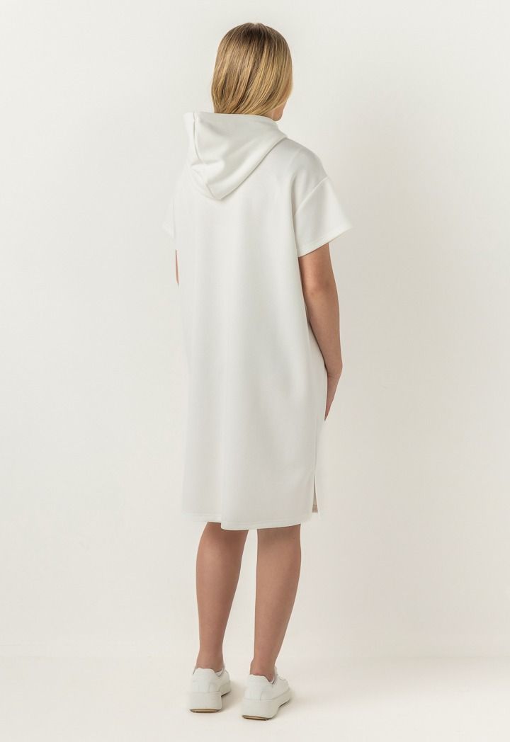 Hope Short Sleeved Hoodie Dress Off White
