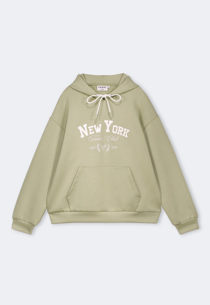 Hope Embroidered Knitted Hoodie Khaki