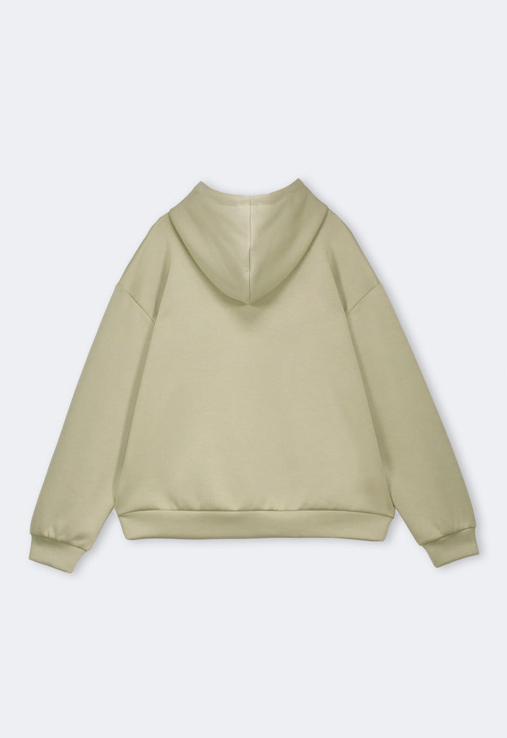 Hope Embroidered Knitted Hoodie Khaki