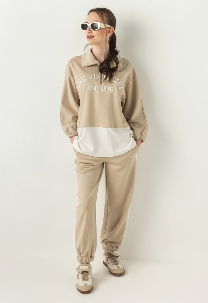 Hope Gathered Hems Sweatpants Beige