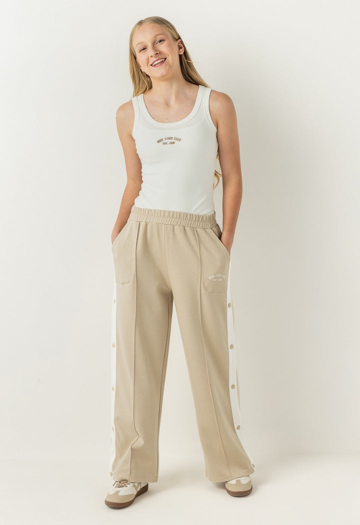 Side Snap Buttons Sweatpants