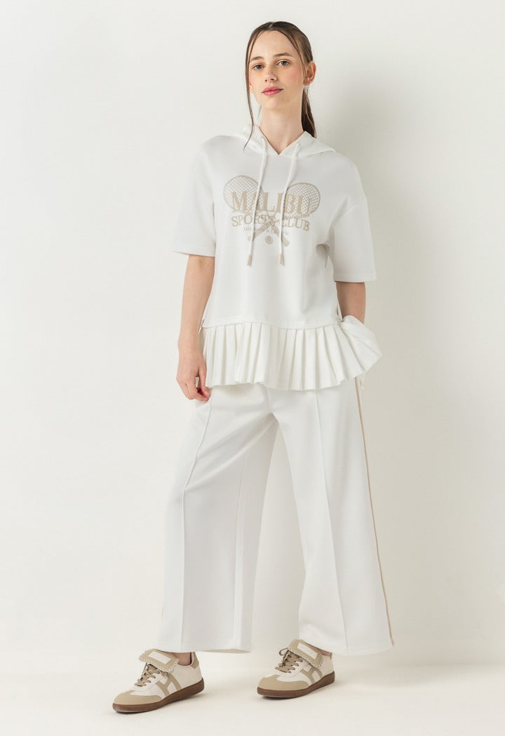 Hope Contrast Wide Leg Sweatpants Off White