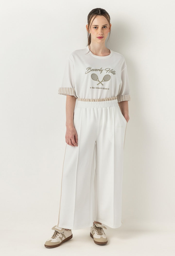 Hope Contrast Wide Leg Sweatpants Off White
