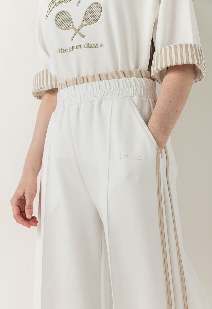 Hope Contrast Wide Leg Sweatpants Off White