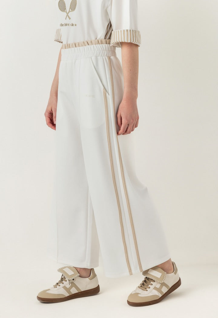 Hope Contrast Wide Leg Sweatpants Off White