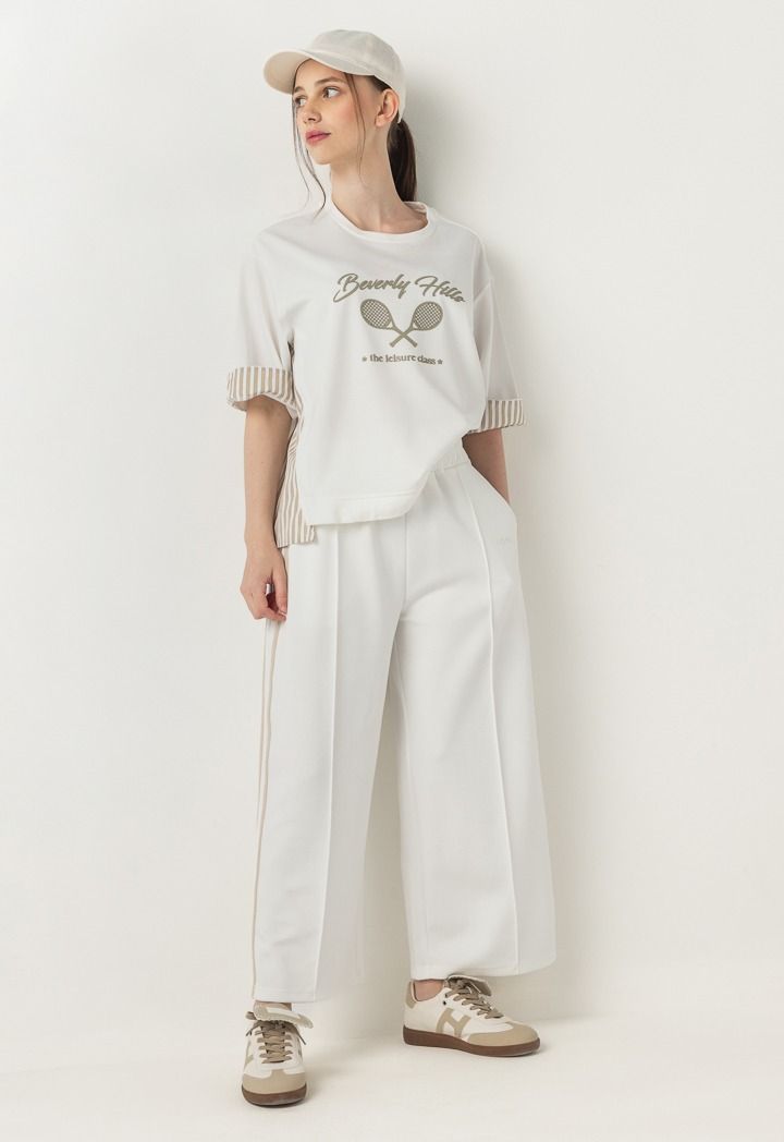 Hope Contrast Wide Leg Sweatpants Off White